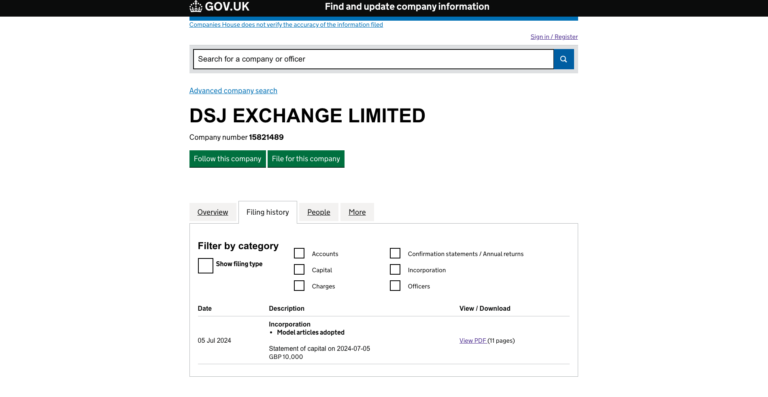 3- DSJ EXCHANGE LIMITED LTD